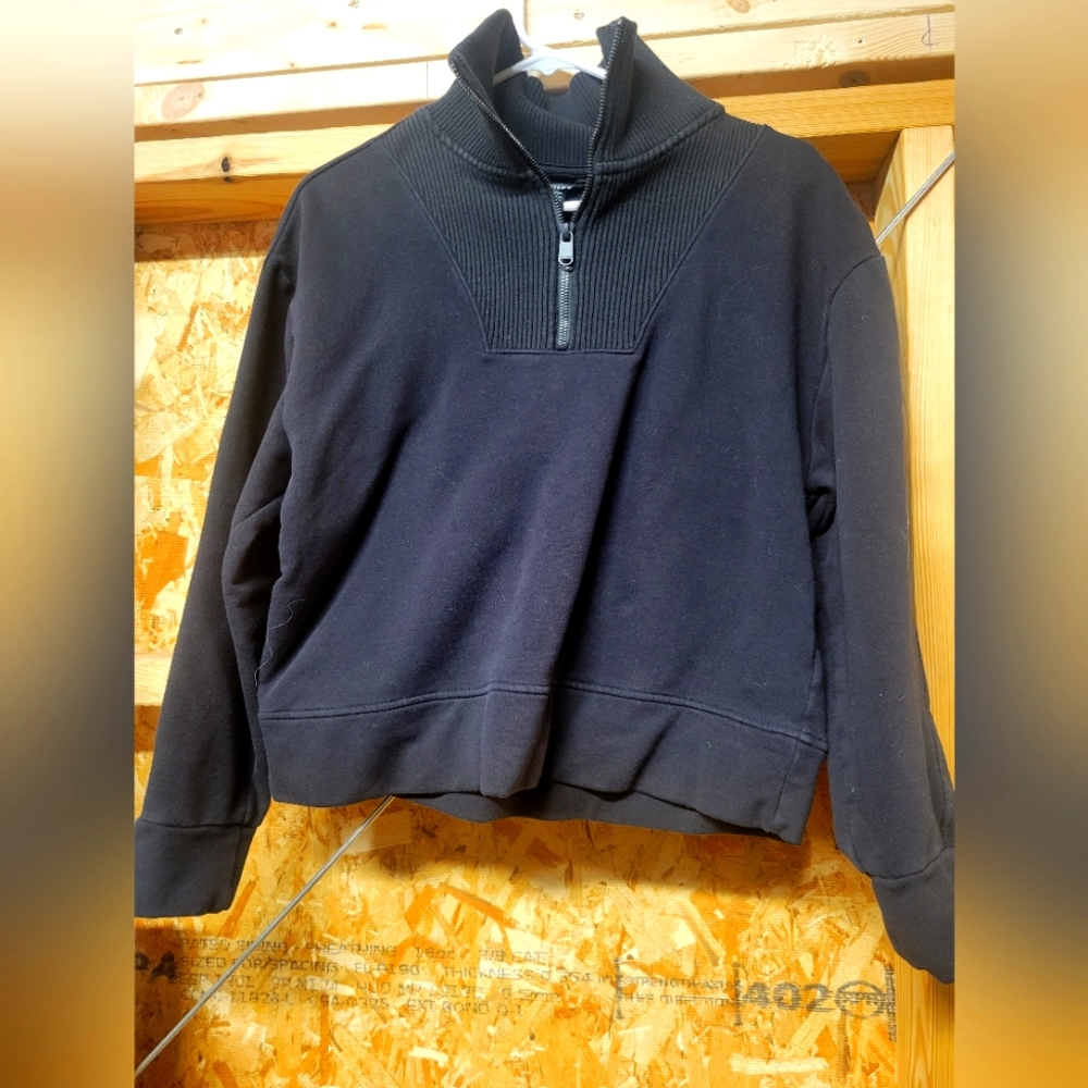 Athleta Womans Black‎ Quarter Zip Sweathshirt Size Small